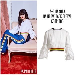 New Alice + Olivia rainbow trim crop top